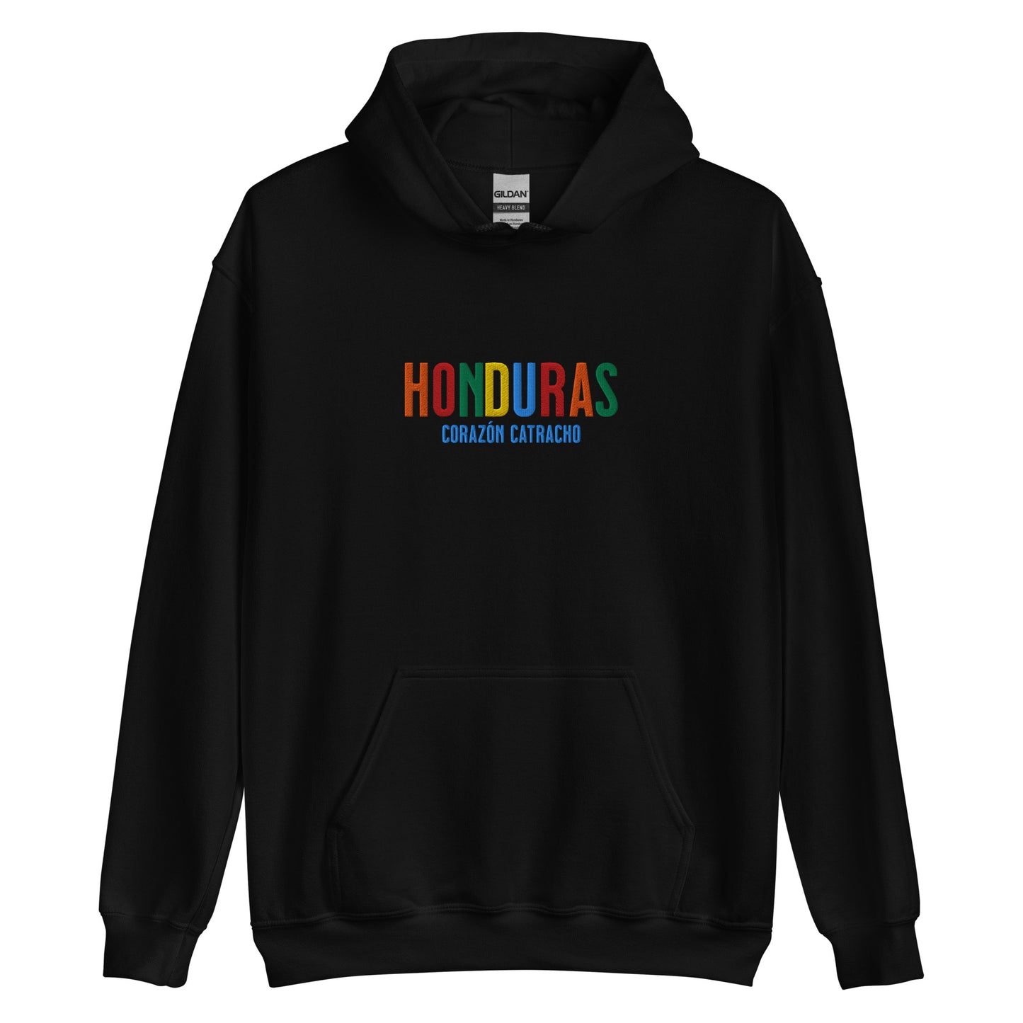 Hoodie bordado con la frase “Corazón Catracho”, inspiración cultural de Honduras.