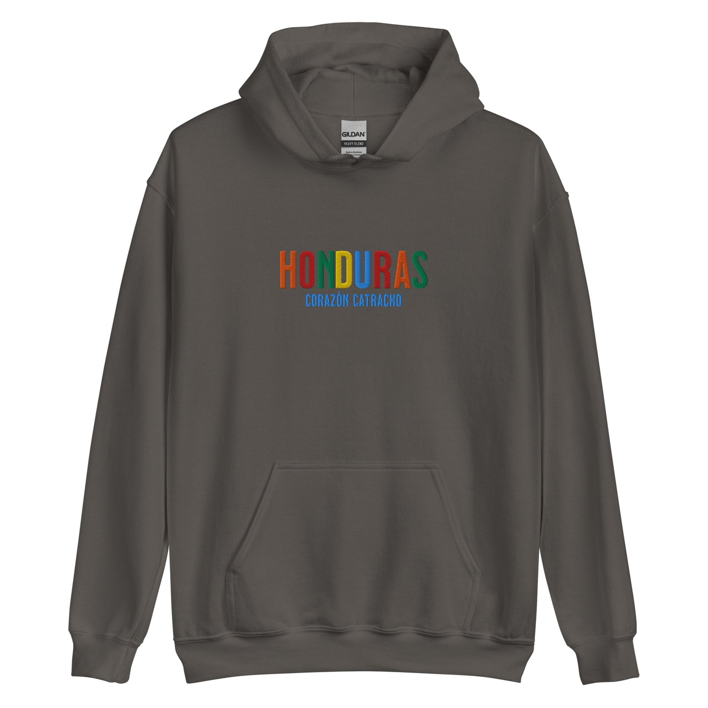 Hoodie bordado con la frase “Corazón Catracho”, inspiración cultural de Honduras.