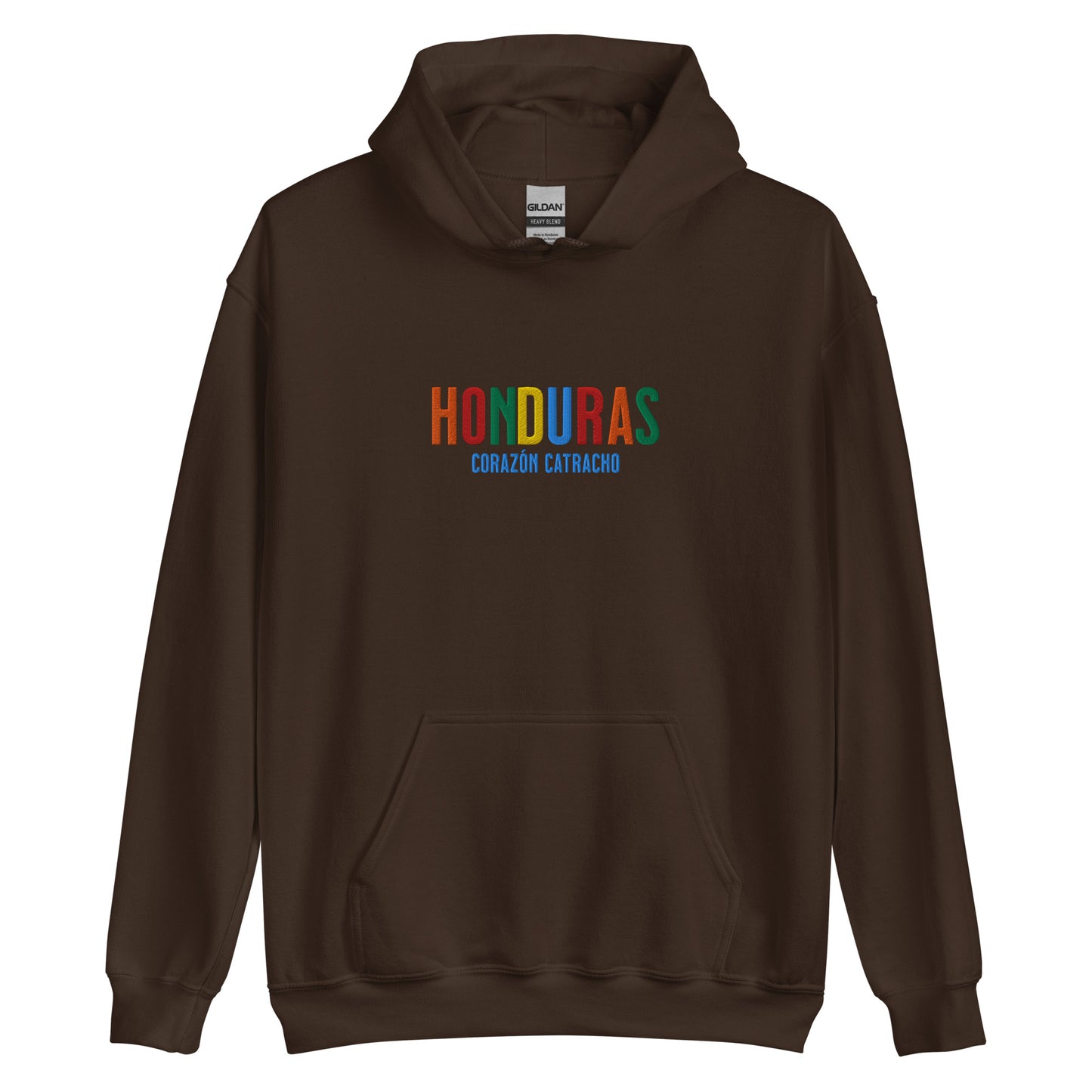 Hoodie bordado con la frase “Corazón Catracho”, inspiración cultural de Honduras.