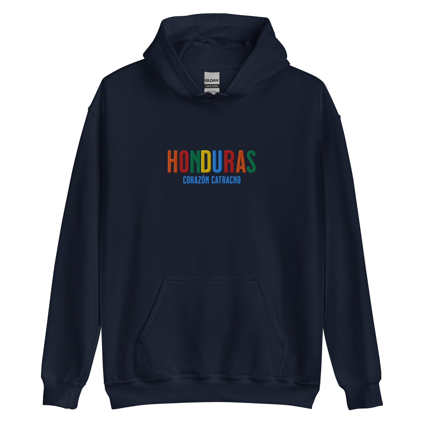 Hoodie bordado con la frase “Corazón Catracho”, inspiración cultural de Honduras.