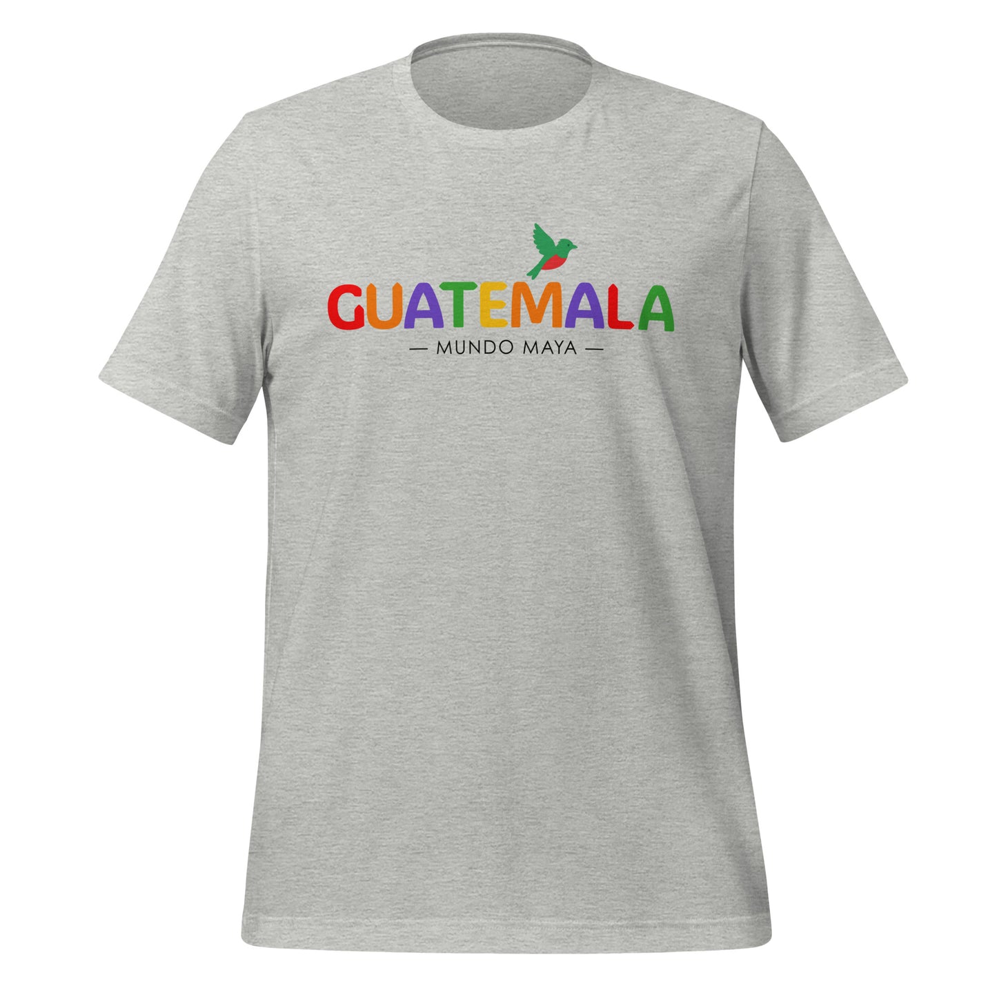 Camiseta Guatemala “Mundo Maya” con letras coloridas y colibrí – LATEA™