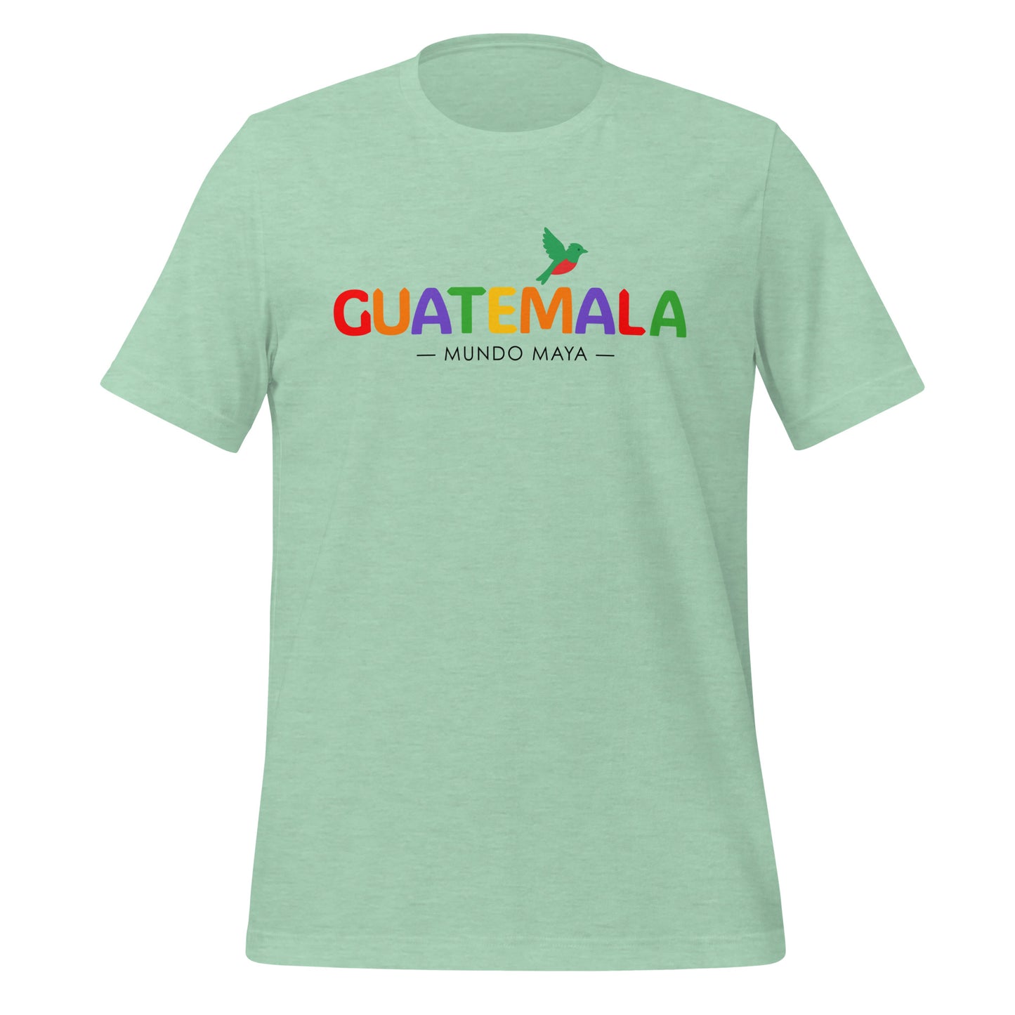 Camiseta Guatemala “Mundo Maya” con letras coloridas y colibrí – LATEA™