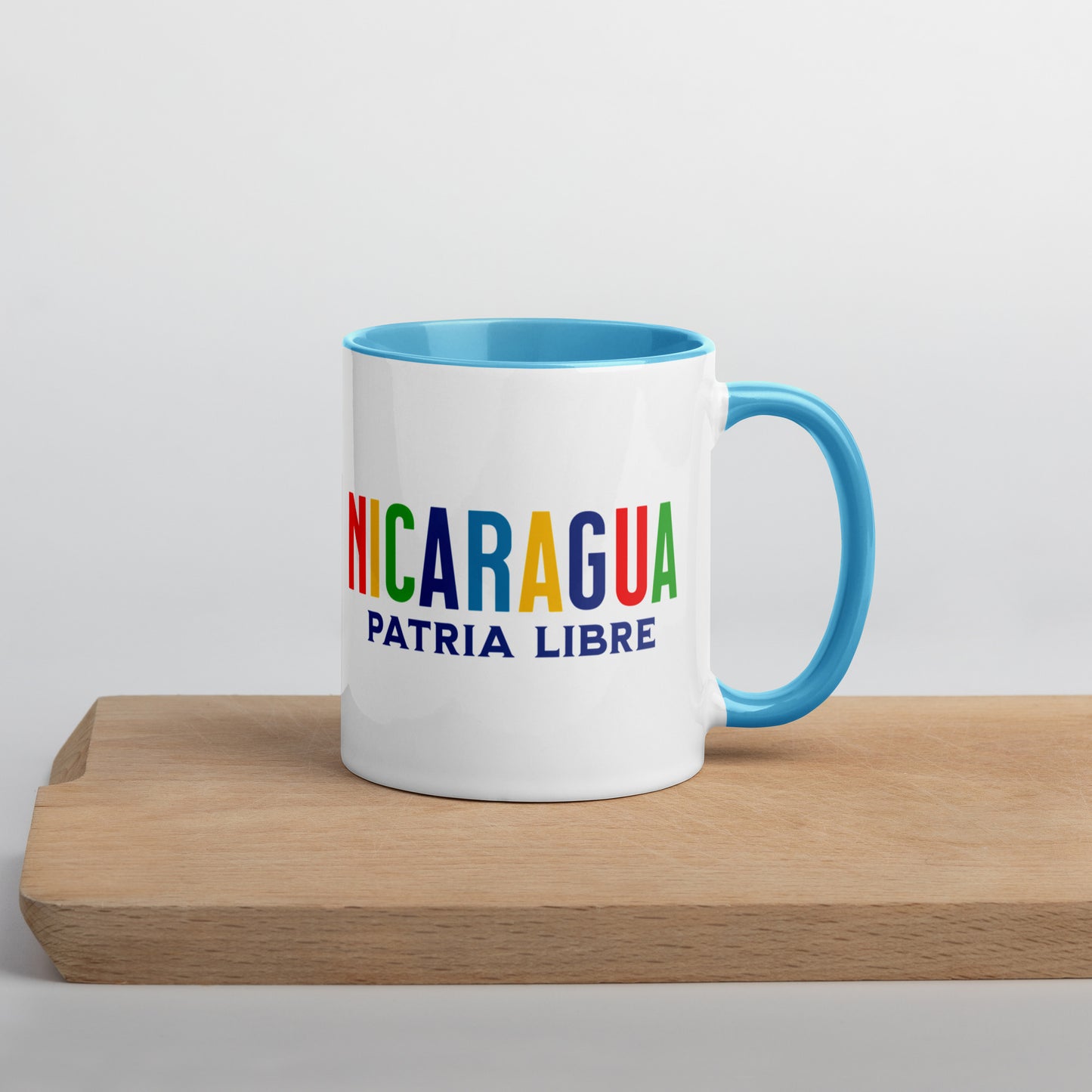Mug de cerámica Nicaragua Patria Libre, diseño colorido, LATEA™.