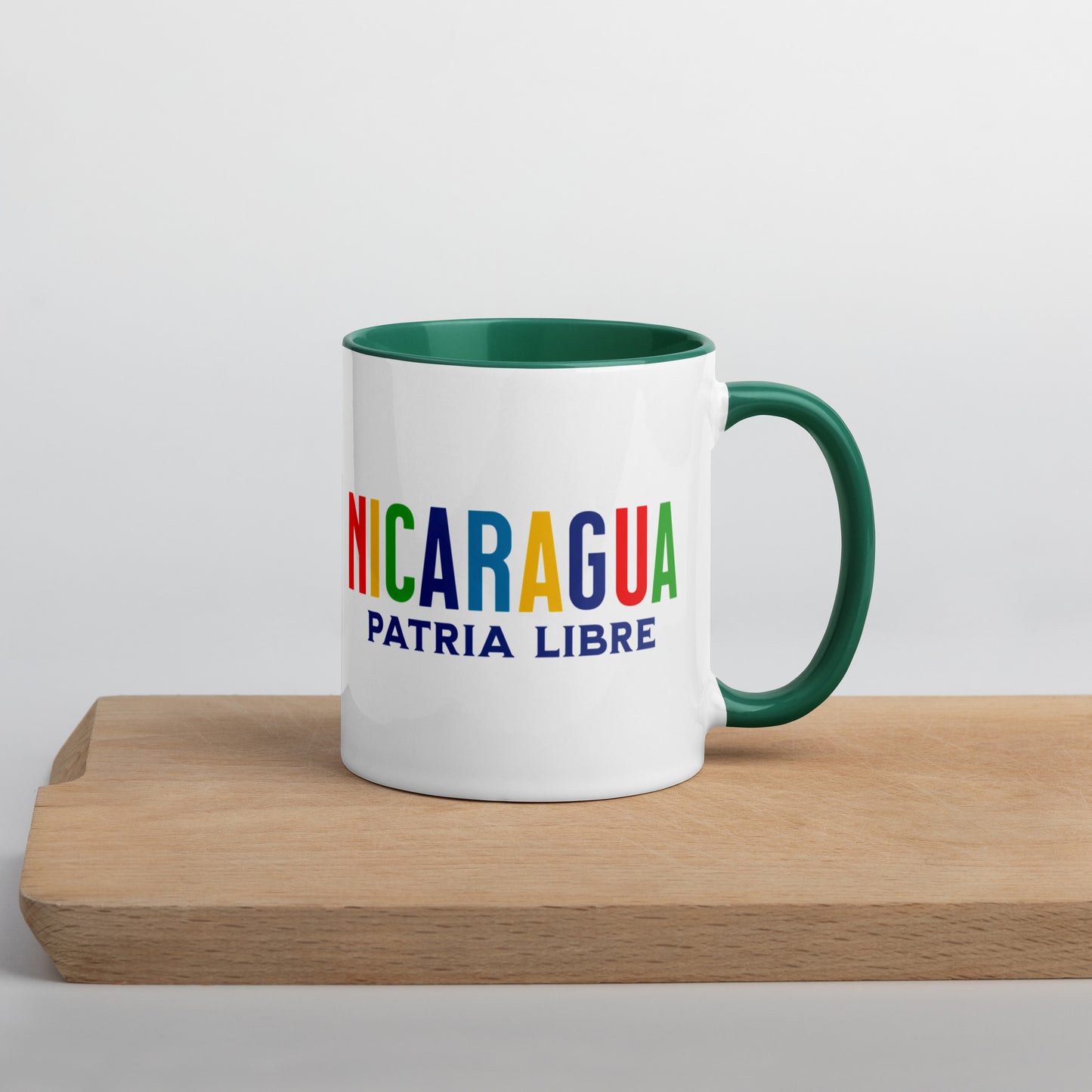 Mug de cerámica Nicaragua Patria Libre, diseño colorido, LATEA™.
