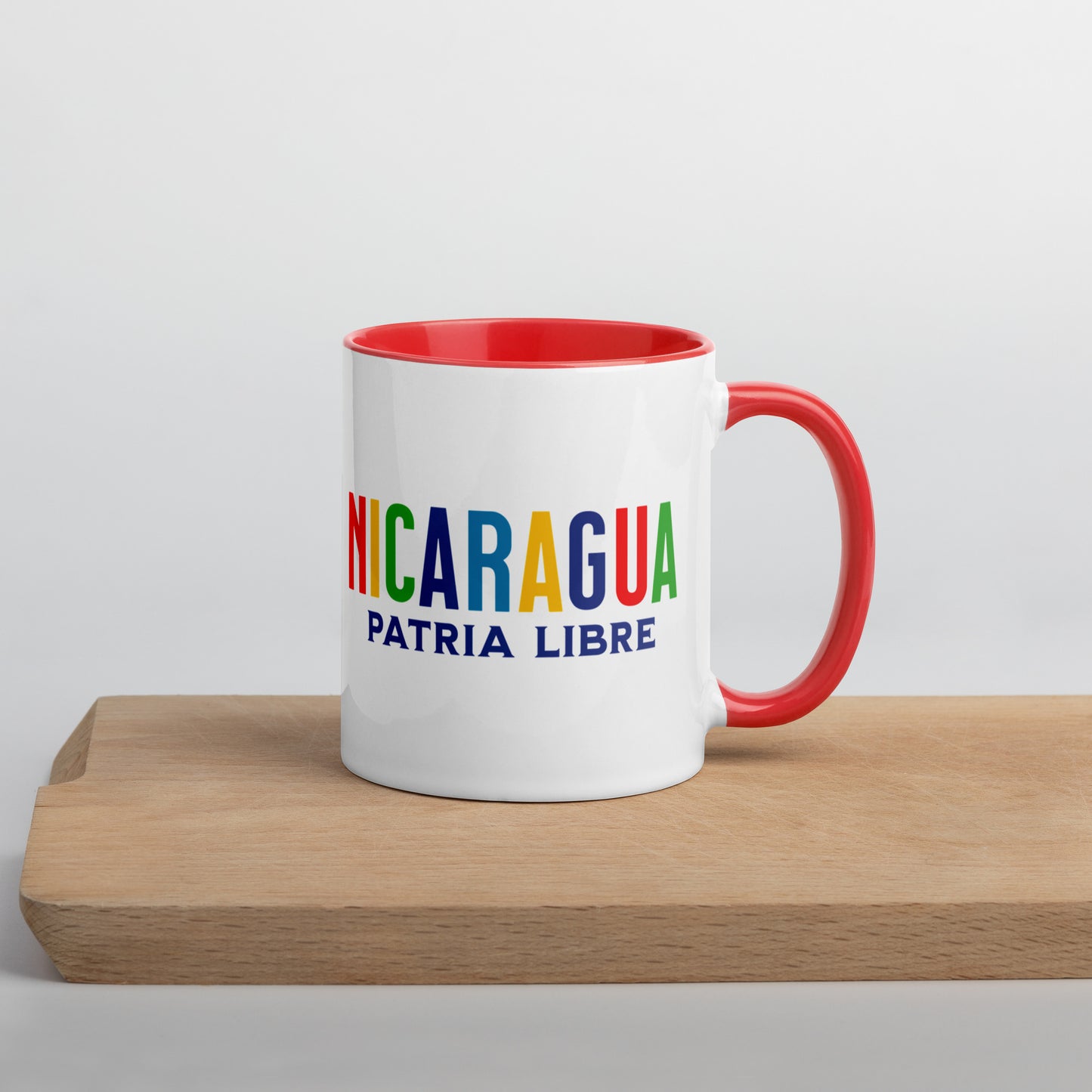 Mug de cerámica Nicaragua Patria Libre, diseño colorido, LATEA™.