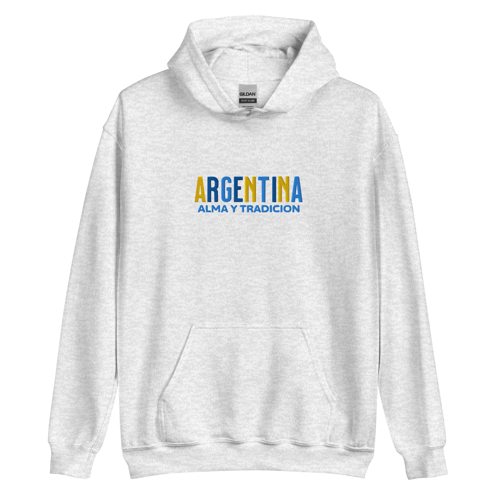 Hoodie bordado con la frase “Alma y Tradición”, inspiración cultural de Argentina.