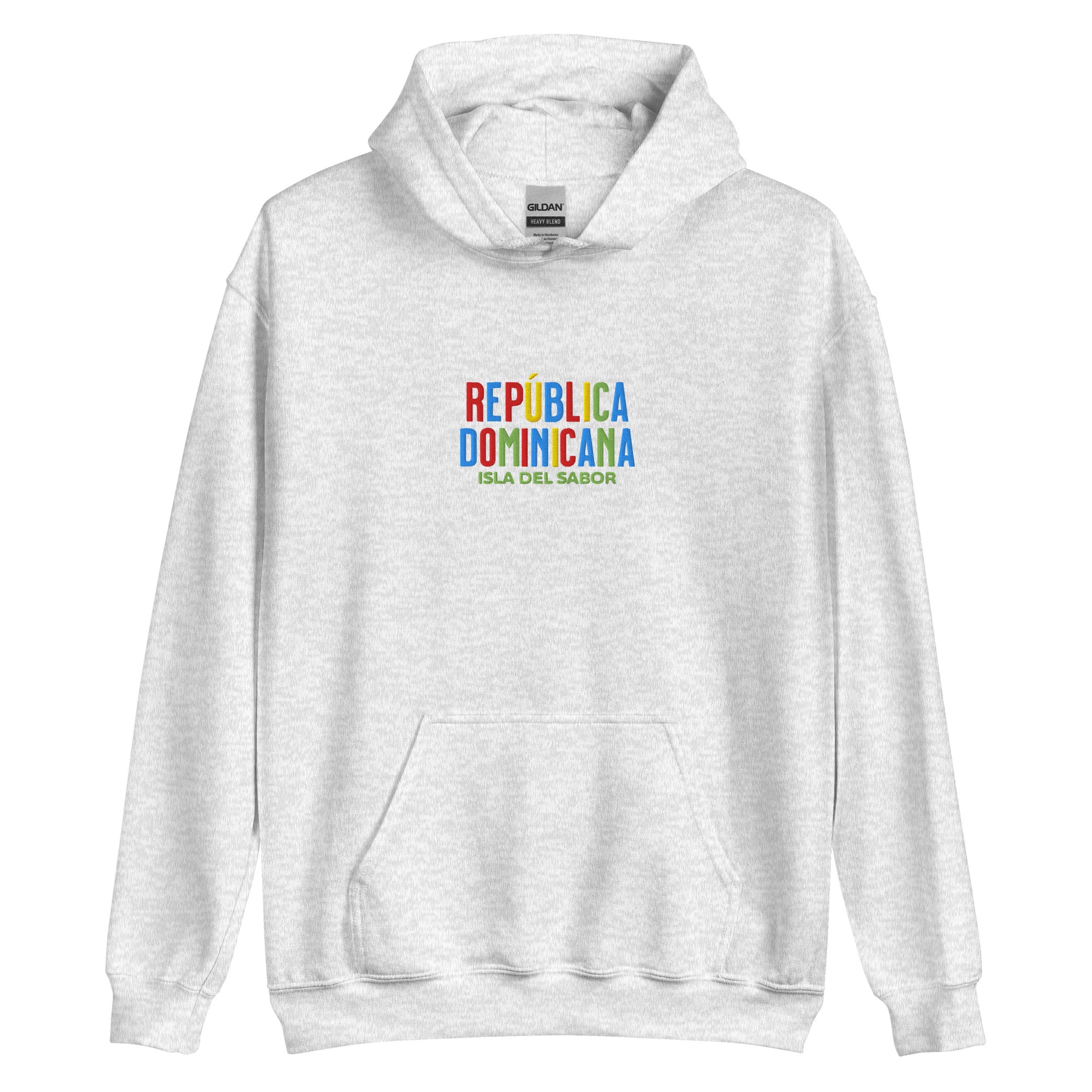 Hoodie bordado con la frase “Isla del Sabor”, inspiración cultural de República Dominicana.