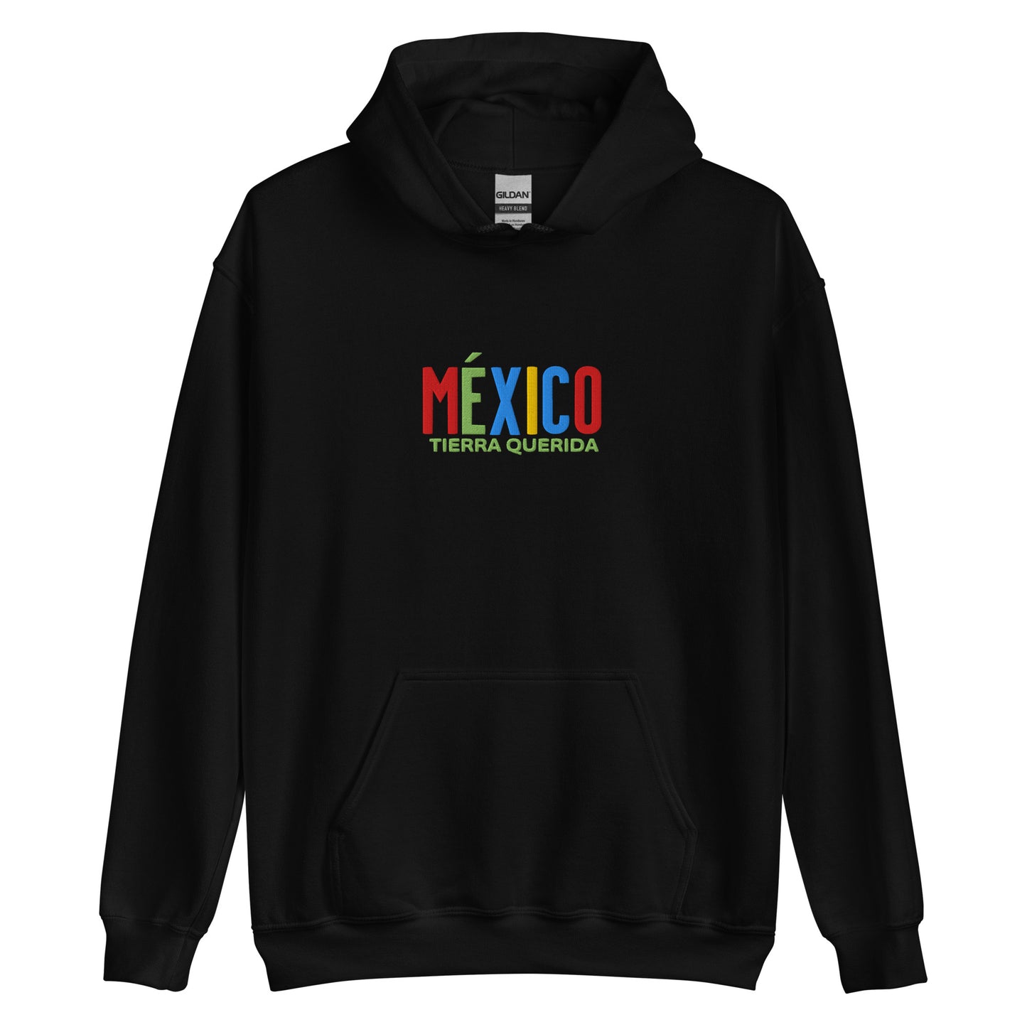 Hoodie bordado con la frase “Tierra Querida”, inspiración cultural de México.