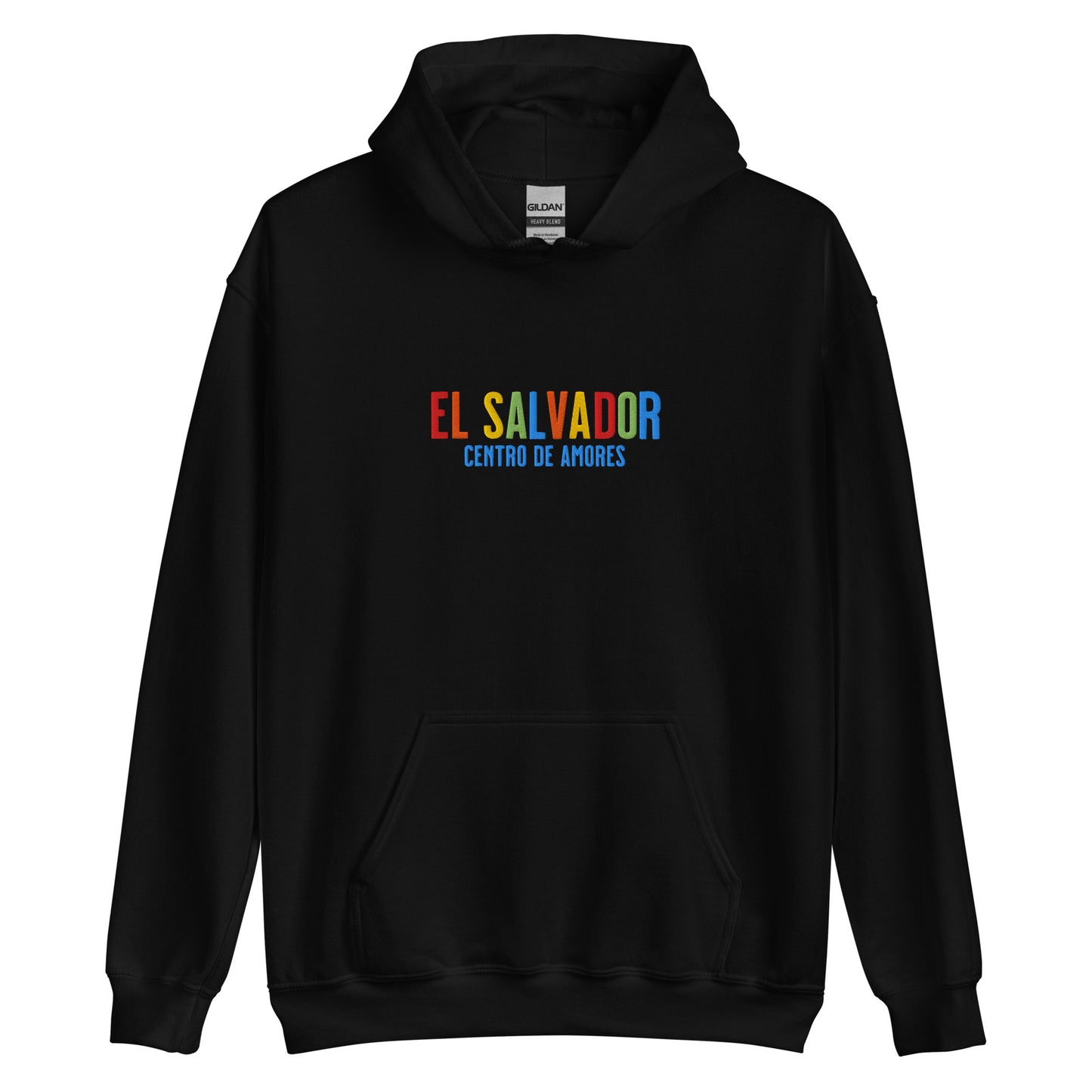 Hoodie bordado con la frase “Centro de Amores”, inspiración cultural de El Salvador.