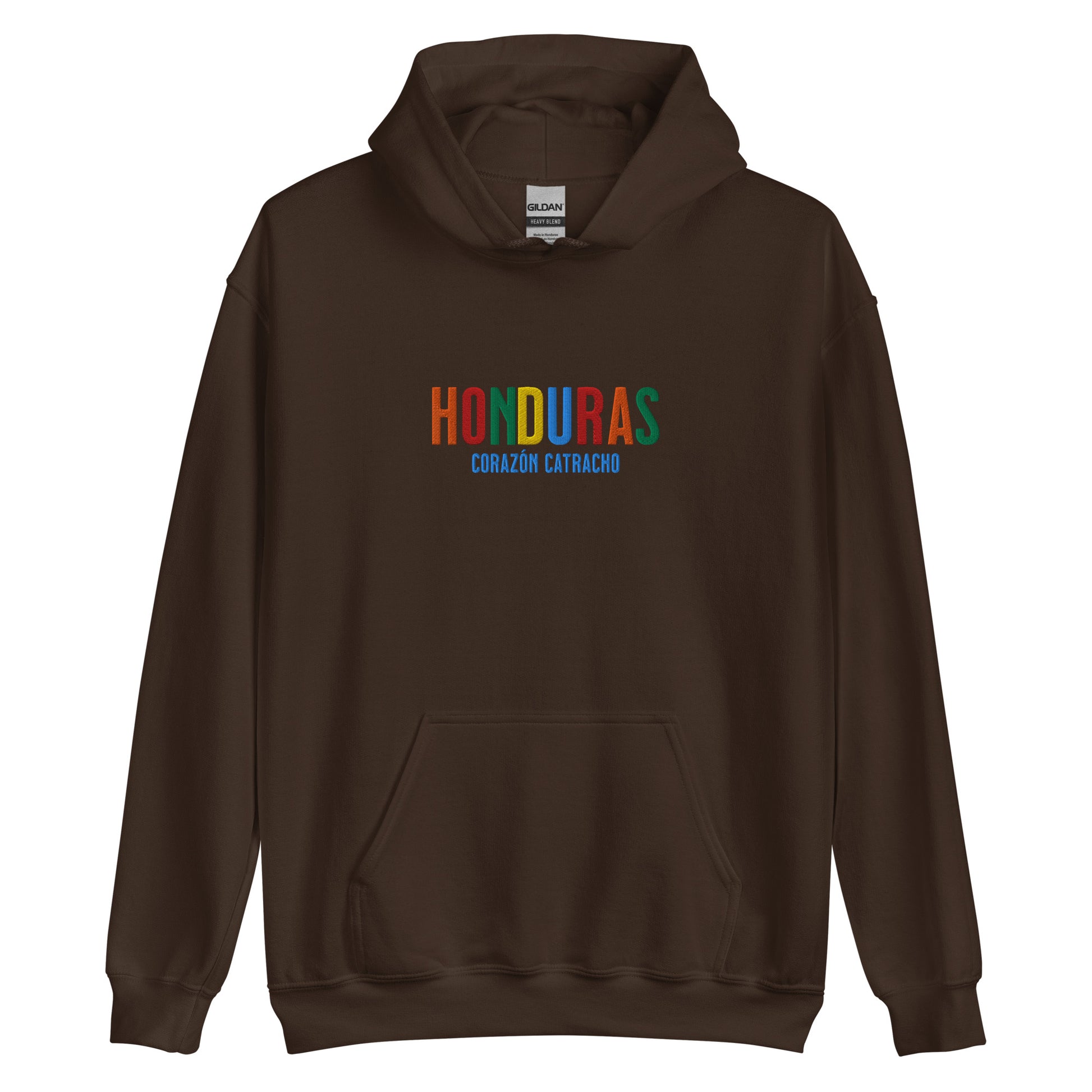 Hoodie bordado con la frase “Corazón Catracho”, inspiración cultural de Honduras.