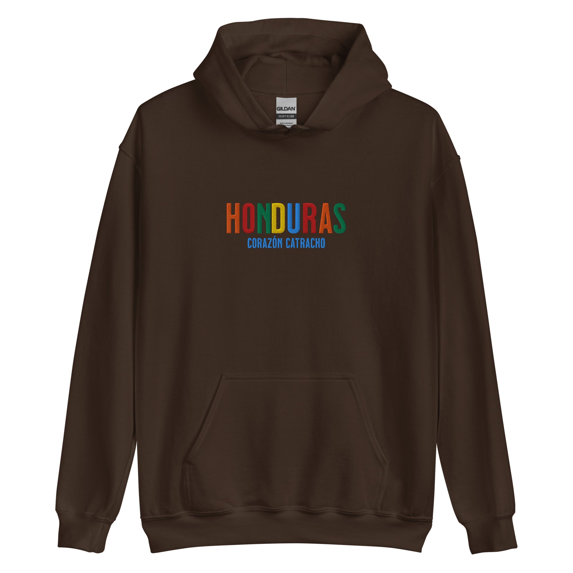 Hoodie bordado con la frase “Corazón Catracho”, inspiración cultural de Honduras.