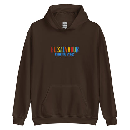 Hoodie bordado con la frase “Centro de Amores”, inspiración cultural de El Salvador.