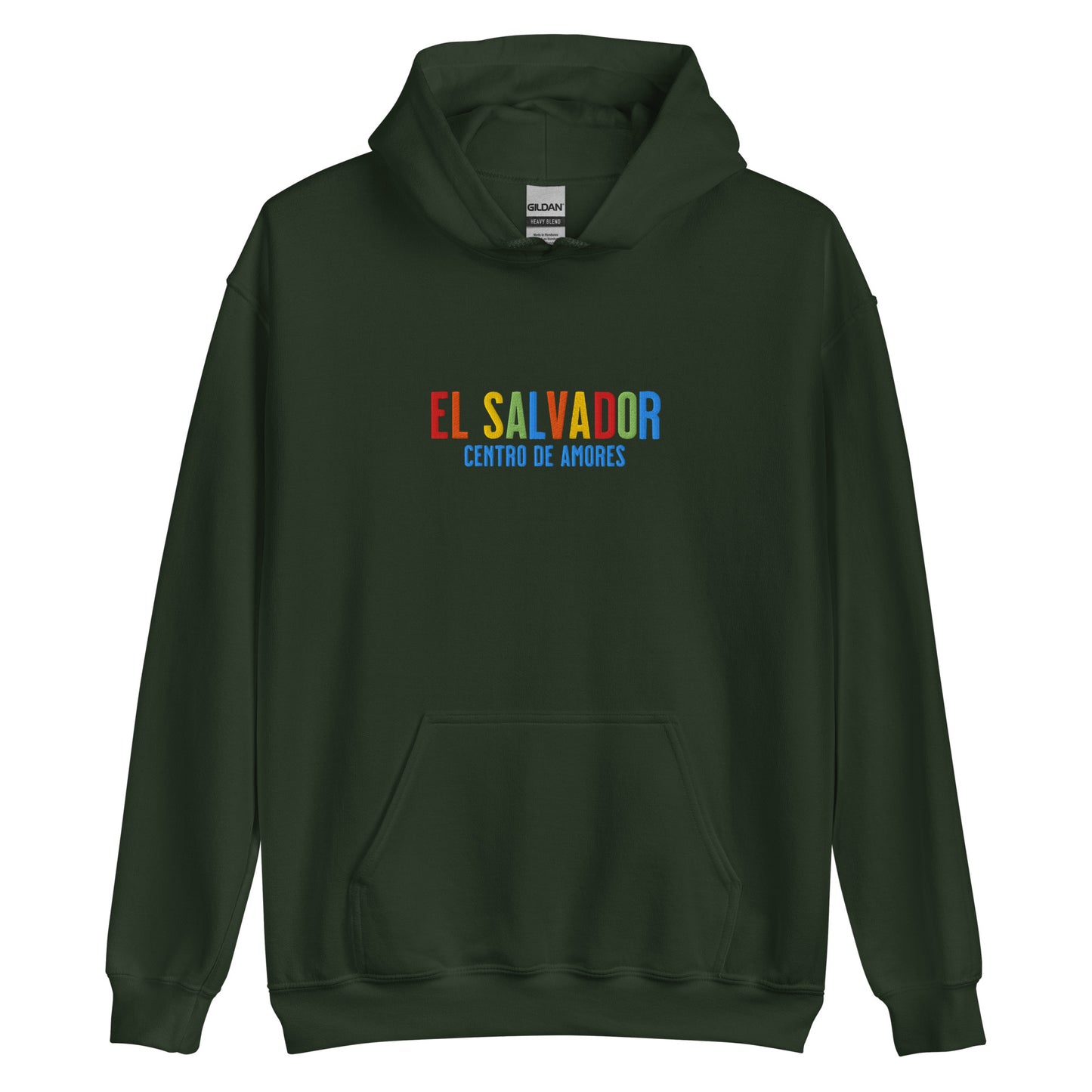 Hoodie bordado con la frase “Centro de Amores”, inspiración cultural de El Salvador.
