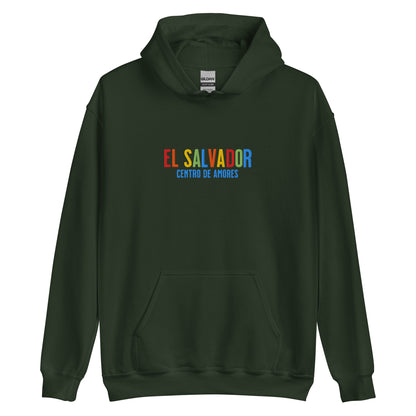 Hoodie bordado con la frase “Centro de Amores”, inspiración cultural de El Salvador.
