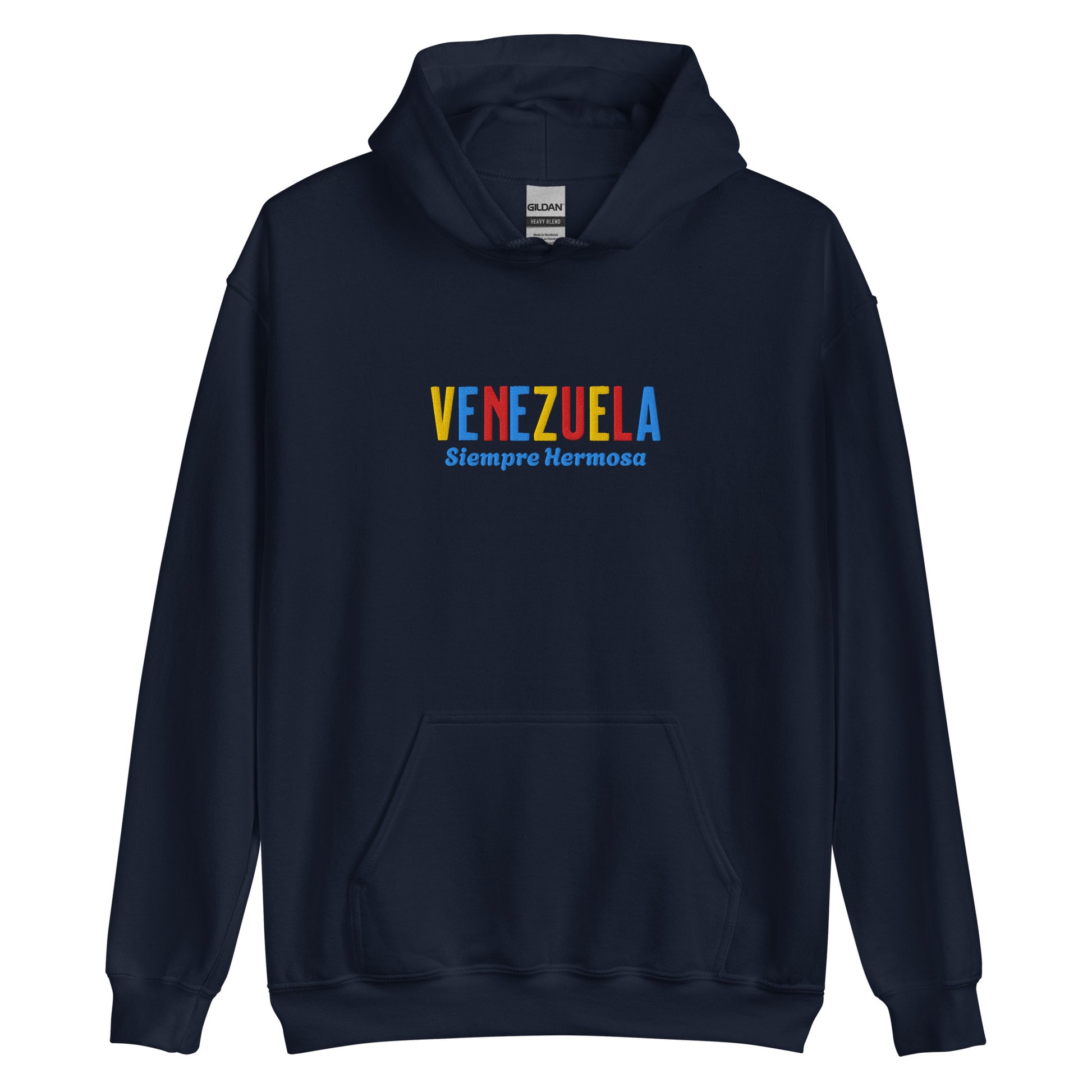 Hoodie bordado con la frase “Siempre Hermosa”, inspiración cultural de Venezuela.