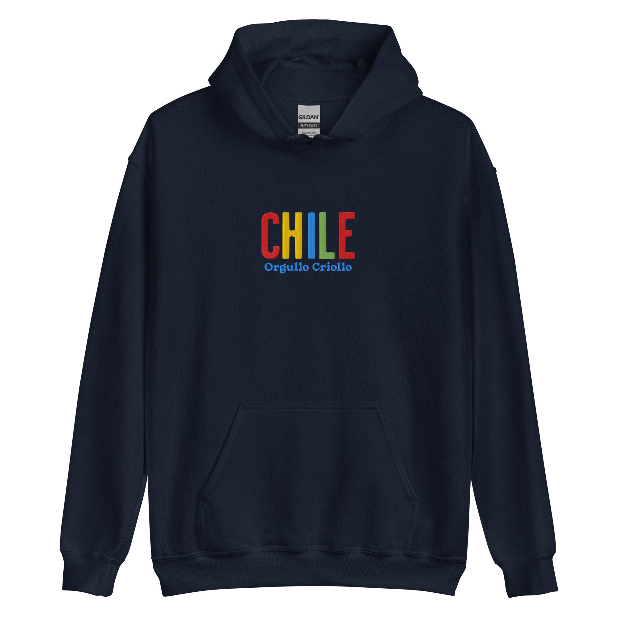 Hoodie bordado con la frase “Orgullo Criollo”, inspiración cultural de Chile.
