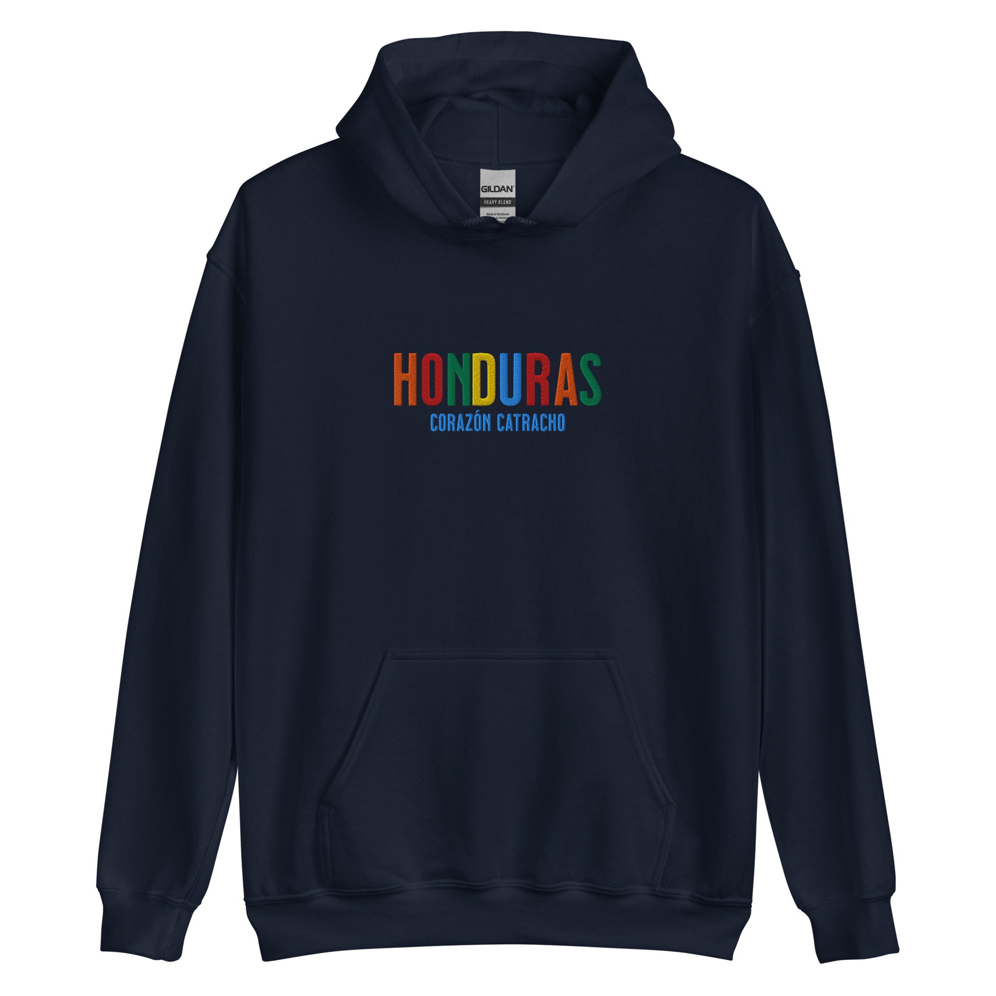 Hoodie bordado con la frase “Corazón Catracho”, inspiración cultural de Honduras.