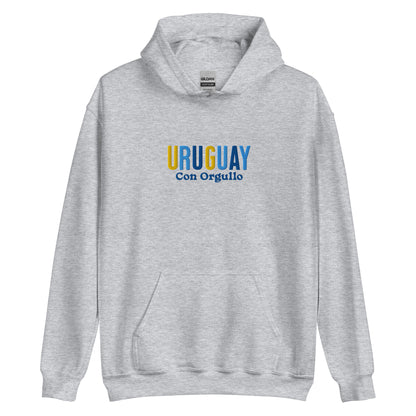 Hoodie bordado con la frase “Con Orgullo”, inspiración cultural de Uruguay.