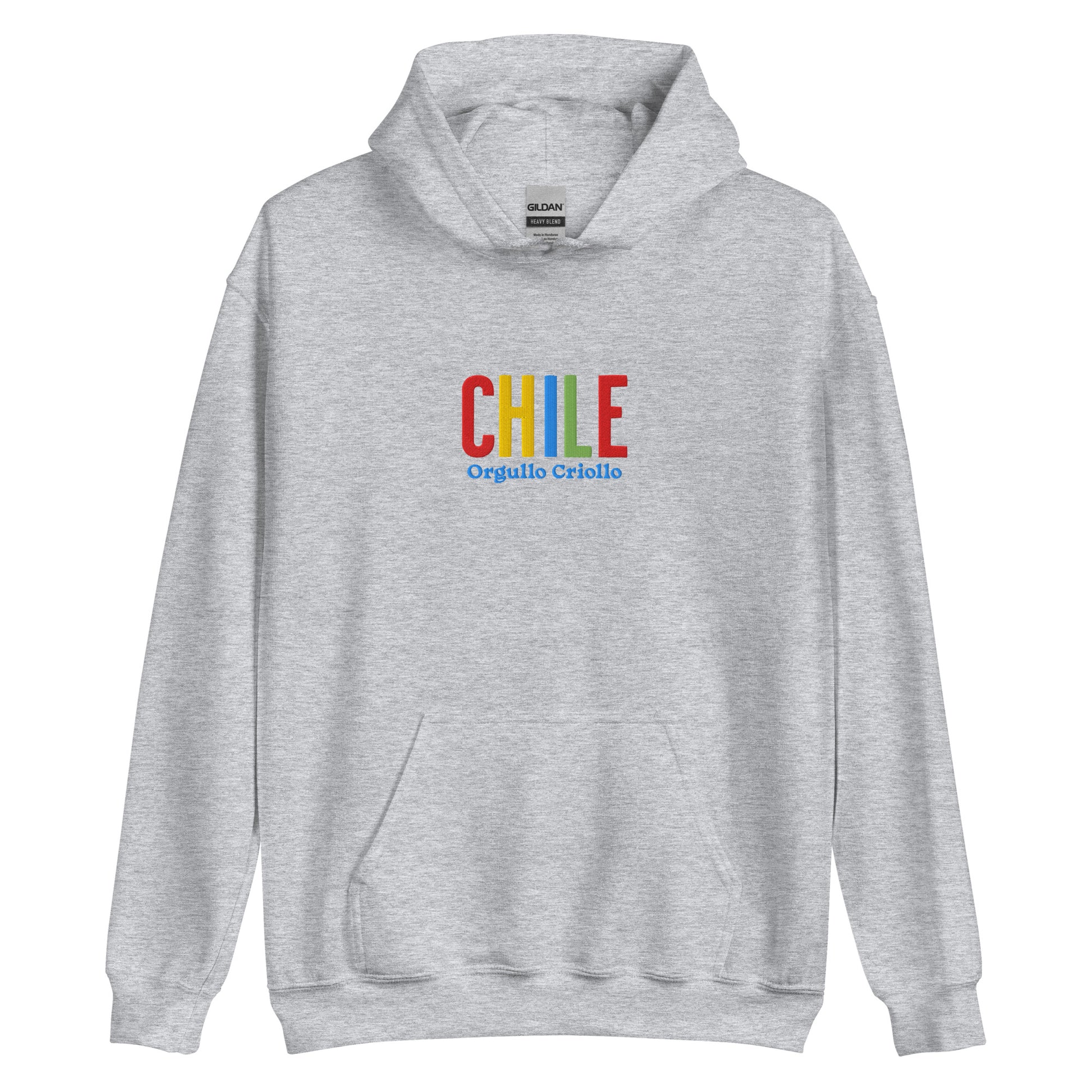 Hoodie bordado con la frase “Orgullo Criollo”, inspiración cultural de Chile.