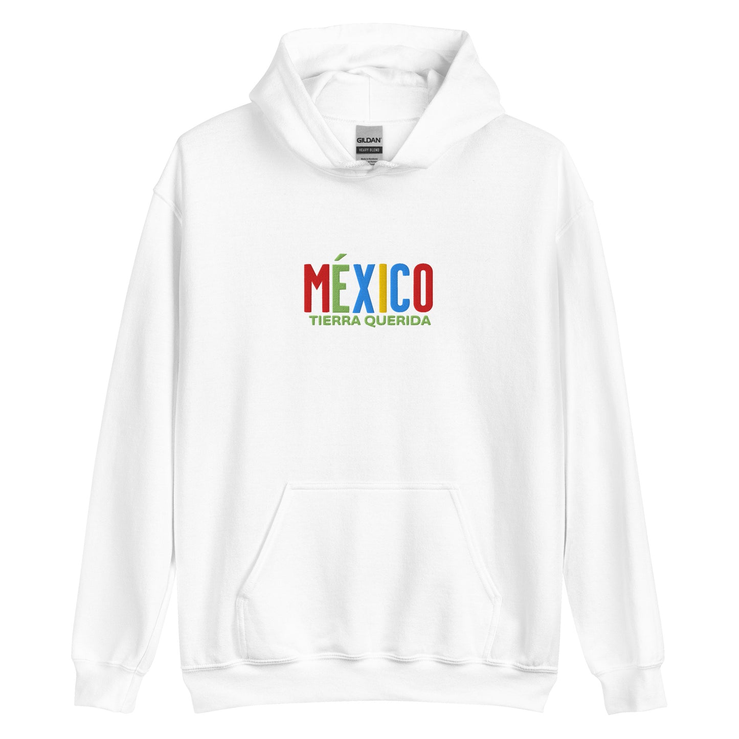 Hoodie bordado con la frase “Tierra Querida”, inspiración cultural de México.
