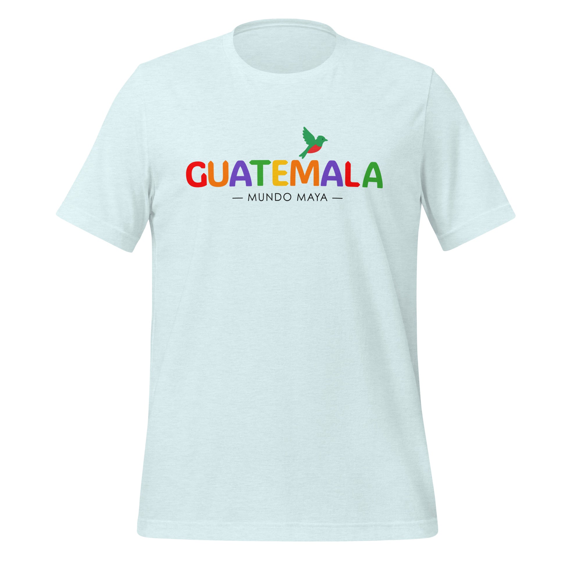 Camiseta Guatemala “Mundo Maya” con letras coloridas y colibrí – LATEA™