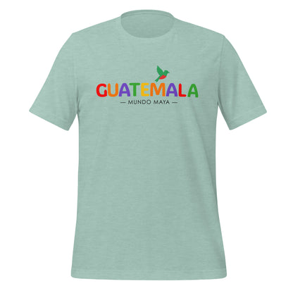 Camiseta Guatemala “Mundo Maya” con letras coloridas y colibrí – LATEA™