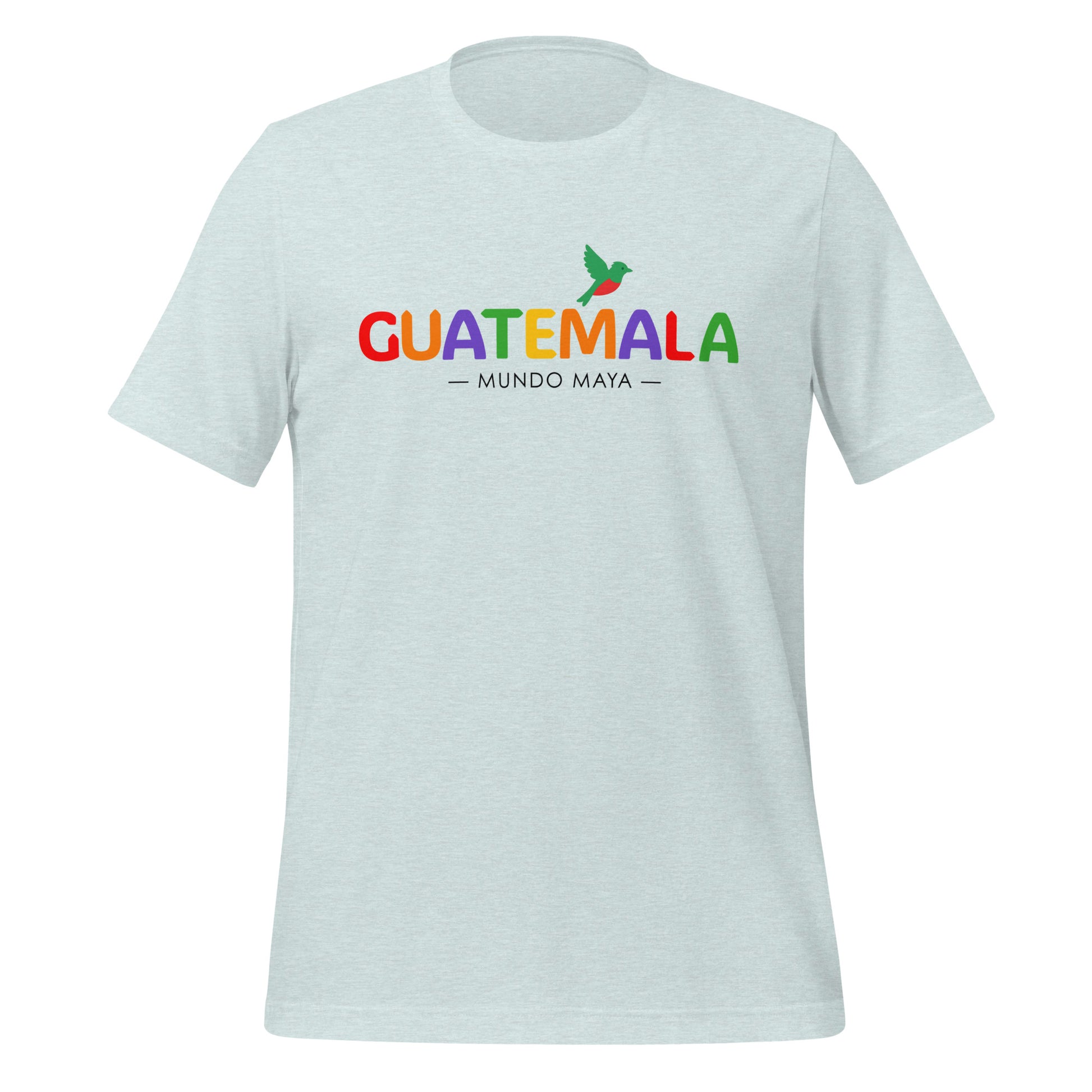 Camiseta Guatemala “Mundo Maya” con letras coloridas y colibrí – LATEA™