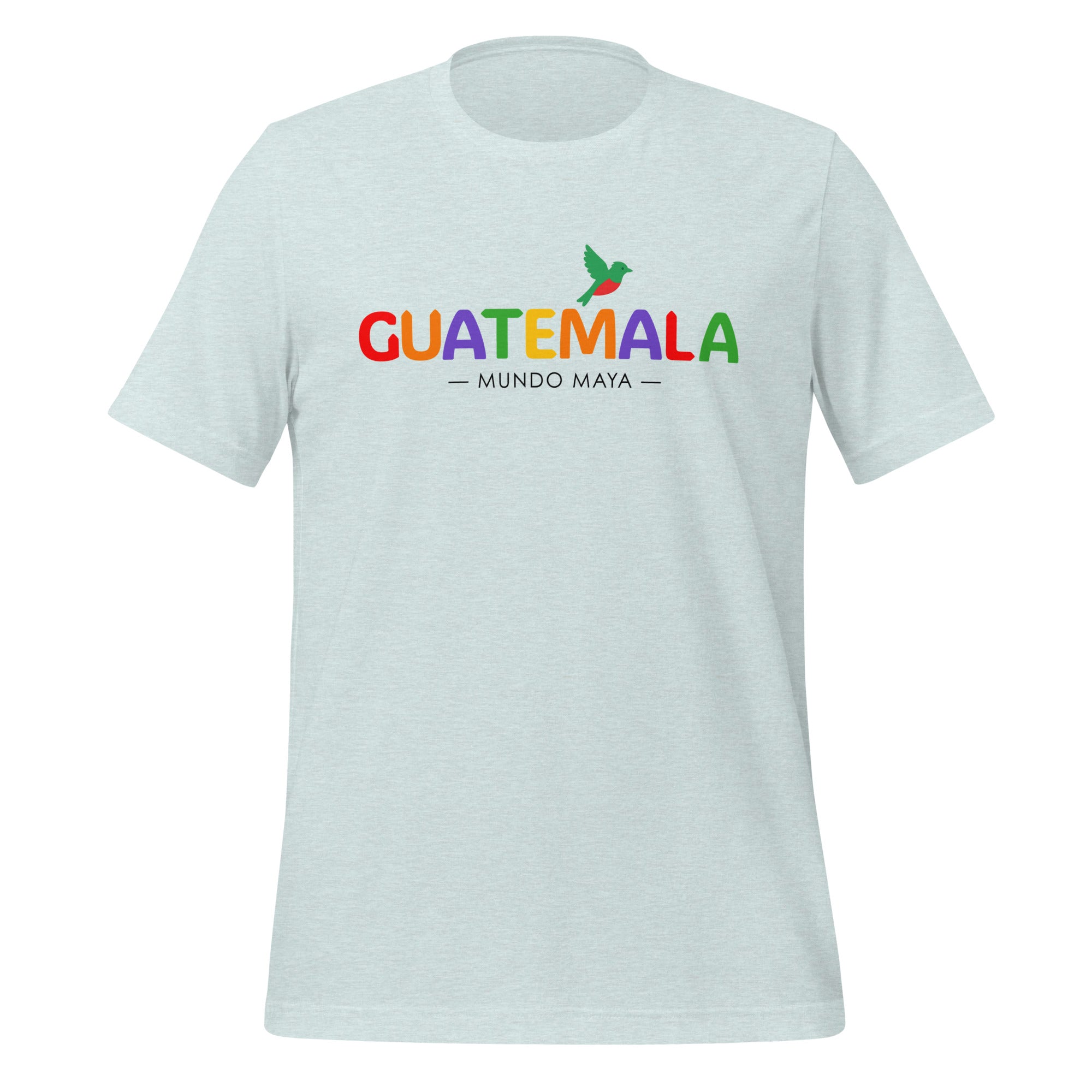 Camiseta Guatemala “Mundo Maya” con letras coloridas y colibrí – LATEA™