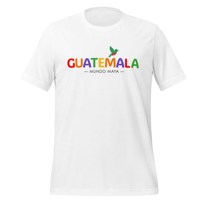 Camiseta Guatemala “Mundo Maya” con letras coloridas y colibrí – LATEA™