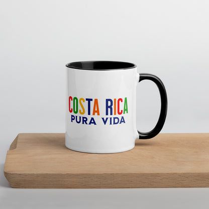 Mug de cerámica Costa Rica Pura Vida, diseño colorido, LATEA™.