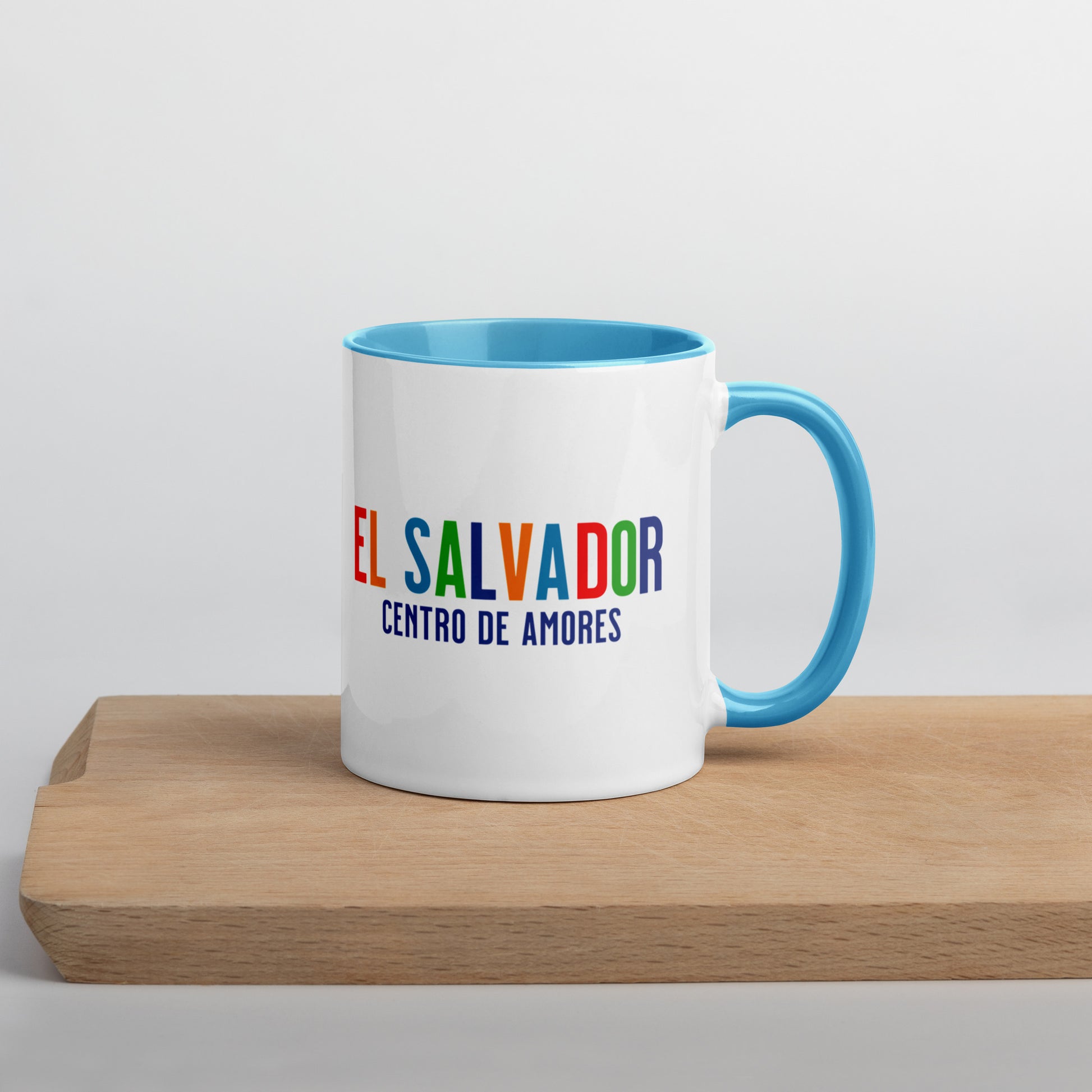 Mug de cerámica El Salvador Centro de Amores, diseño colorido, LATEA™.