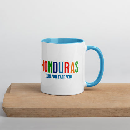 Mug de cerámica Honduras Corazón Catracho, diseño colorido, LATEA™.