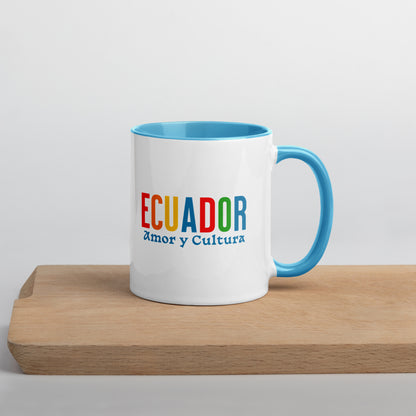 Mug de cerámica Ecuador Amor y Cultura, diseño colorido, LATEA™.