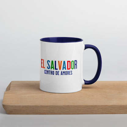 Mug de cerámica El Salvador Centro de Amores, diseño colorido, LATEA™.