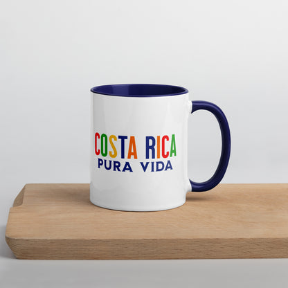 Mug de cerámica Costa Rica Pura Vida, diseño colorido, LATEA™.