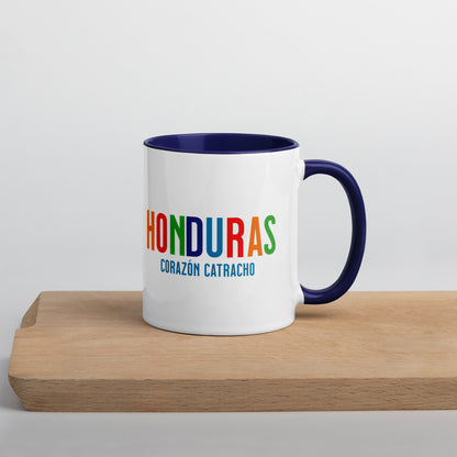 Mug de cerámica Honduras Corazón Catracho, diseño colorido, LATEA™.