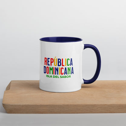 Mug de cerámica República Dominicana Isla del Sabor, diseño colorido, LATEA™.