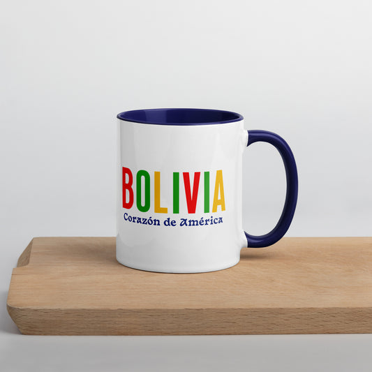 Mug de cerámica Bolivia Corazón de América, diseño colorido, LATEA™.