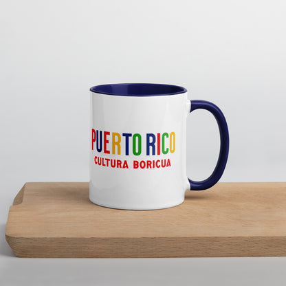Mug de cerámica Puerto Rico Isla del Encanto, diseño colorido, LATEA™.