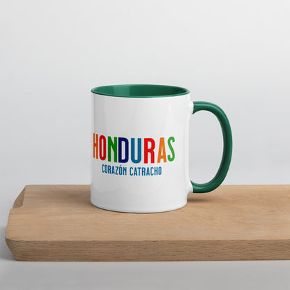 Mug de cerámica Honduras Corazón Catracho, diseño colorido, LATEA™.