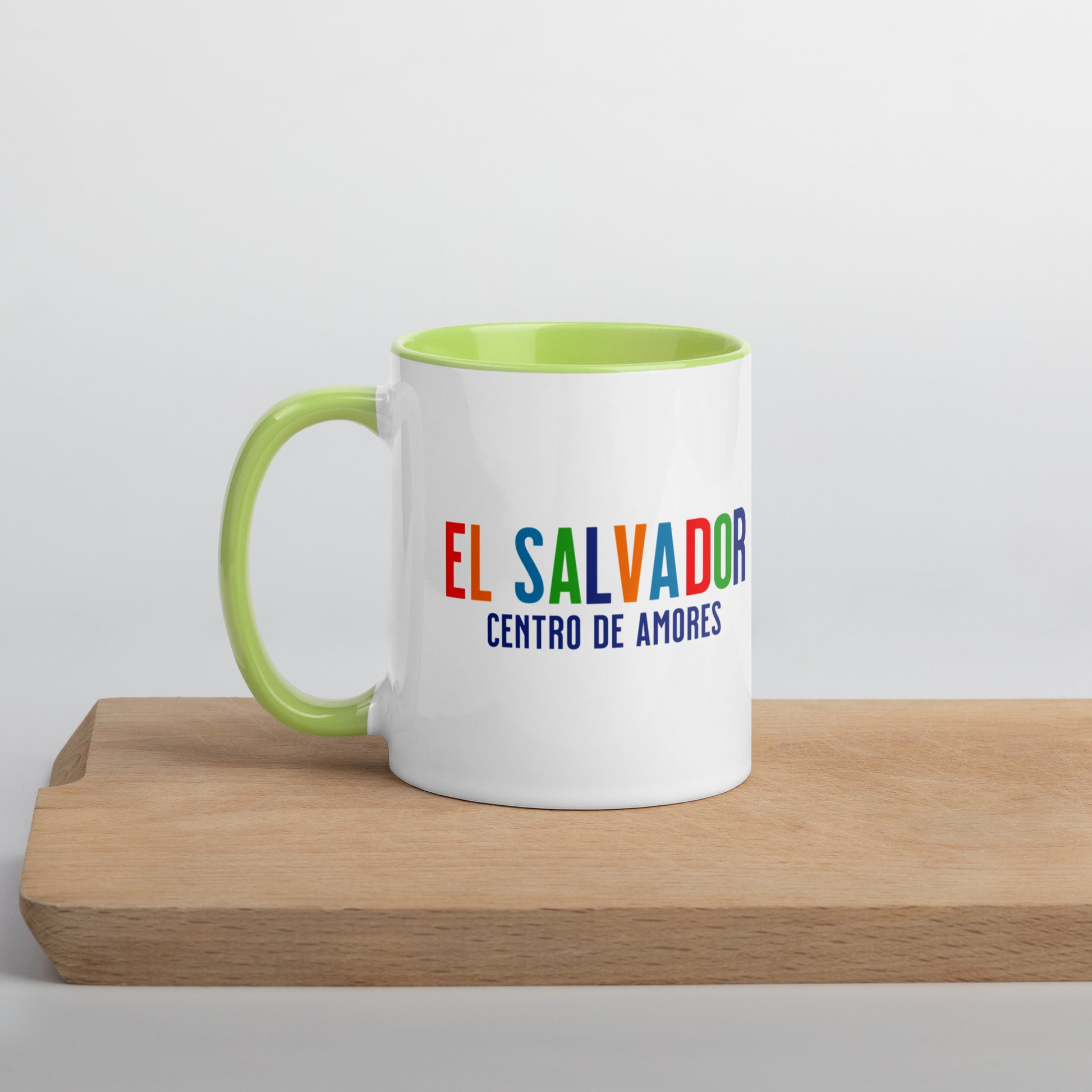 Mug de cerámica El Salvador Centro de Amores, diseño colorido, LATEA™.