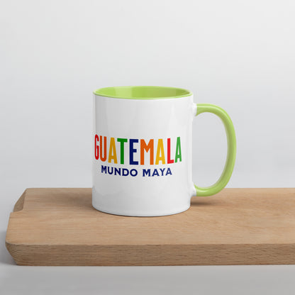 Mug de cerámica GUATEMALA – Mundo Maya, diseño colorido chapín, LATEA™.