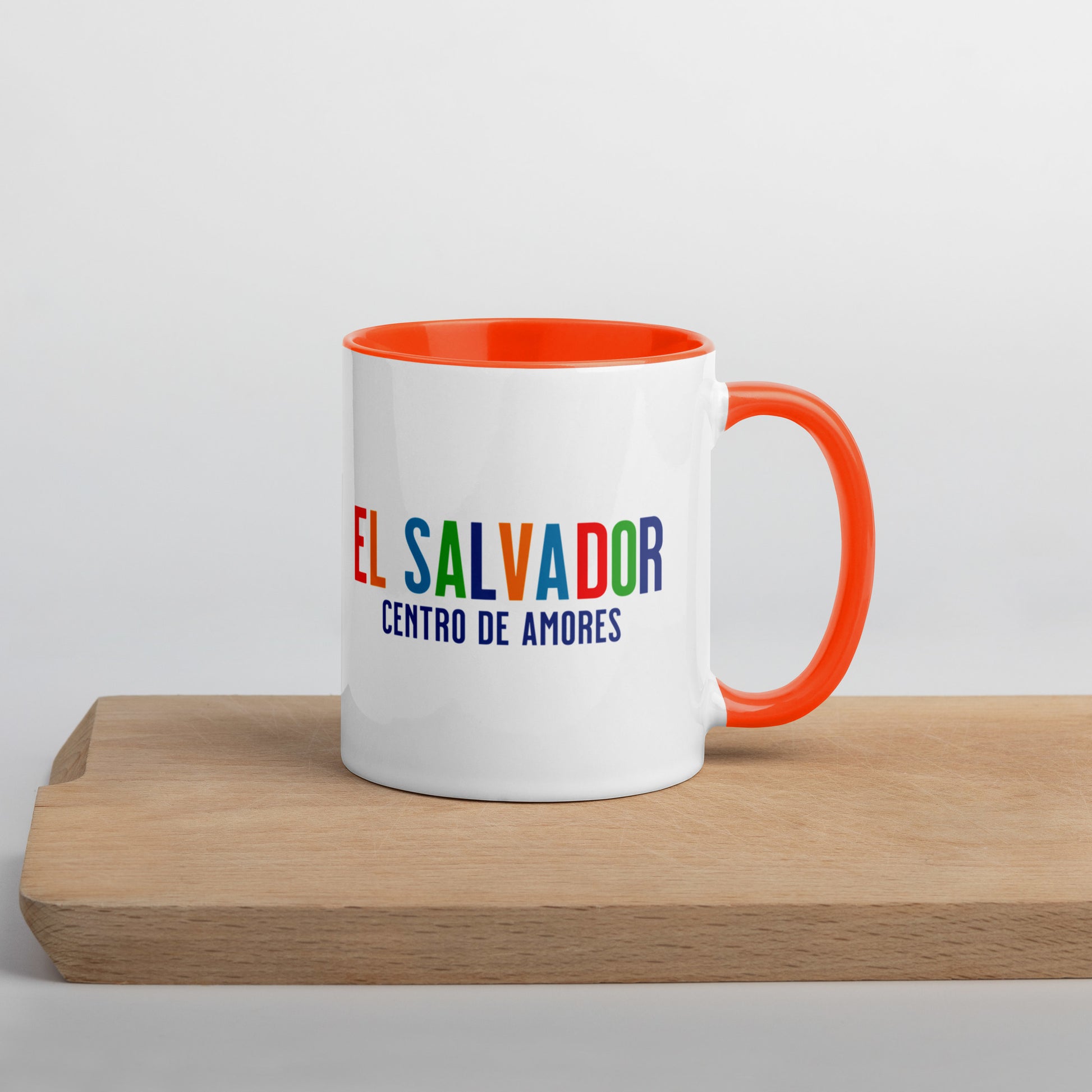 Mug de cerámica El Salvador Centro de Amores, diseño colorido, LATEA™.