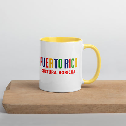 Mug de cerámica Puerto Rico Isla del Encanto, diseño colorido, LATEA™.